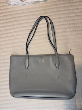 kate spade gray leather pebbled tote